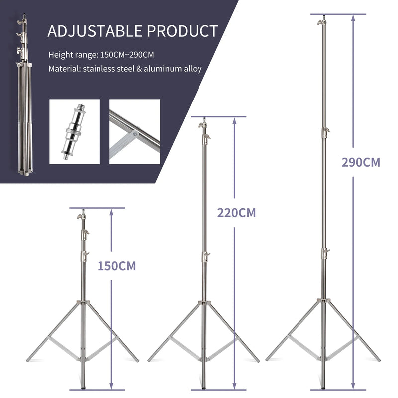 C Stand Stainless Steel Kit Light Stand With Weight Bag Photo Studio Accessories Extension Rod 2.49M Length Arm Cross Boom