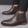 2026 New Mens Casual Leather Chelsea Boots British Style Genuine Leather Outdoor Slip On  Ankle Boots Flat Designer Oxford Shoes