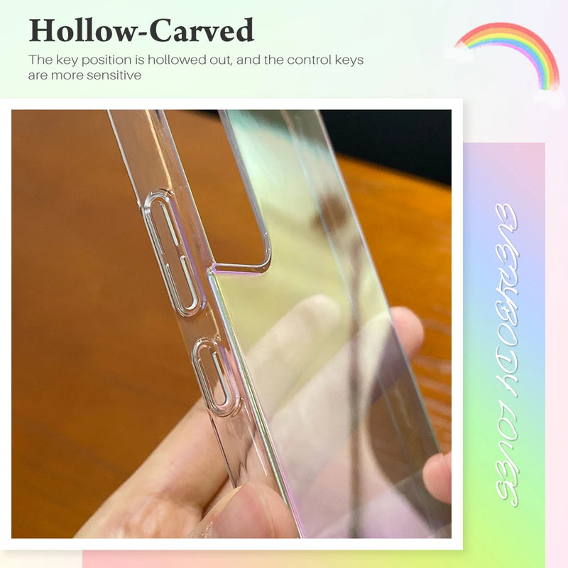 Luxury Laser Gradient Case For Samsung Galaxy S20 S21 S22 S23 S24 Note 10 20 Ultra A32 A33 A52 A53 Back Cover Women Girls Aesthe
