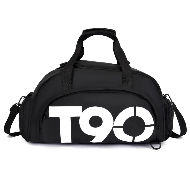New T90 Travel Duffle Gym Backpack Women Fitness Boston Luggage Handbag Sports Shoe Shoulder Weekend Big Tote Train Bag Man