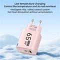65W GaN Type C USB Fast Charge Chargers Dual Ports Cellphone Power Adapter For Samsung Huawei Xiaomi iPhone USB C Wall Charger