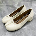 Spring Summer Microfiber Leather Split Toe Women Pumps Fashion Pleated Designer Low Heeled Tabi Soft Soles Loafers Casual Shoes