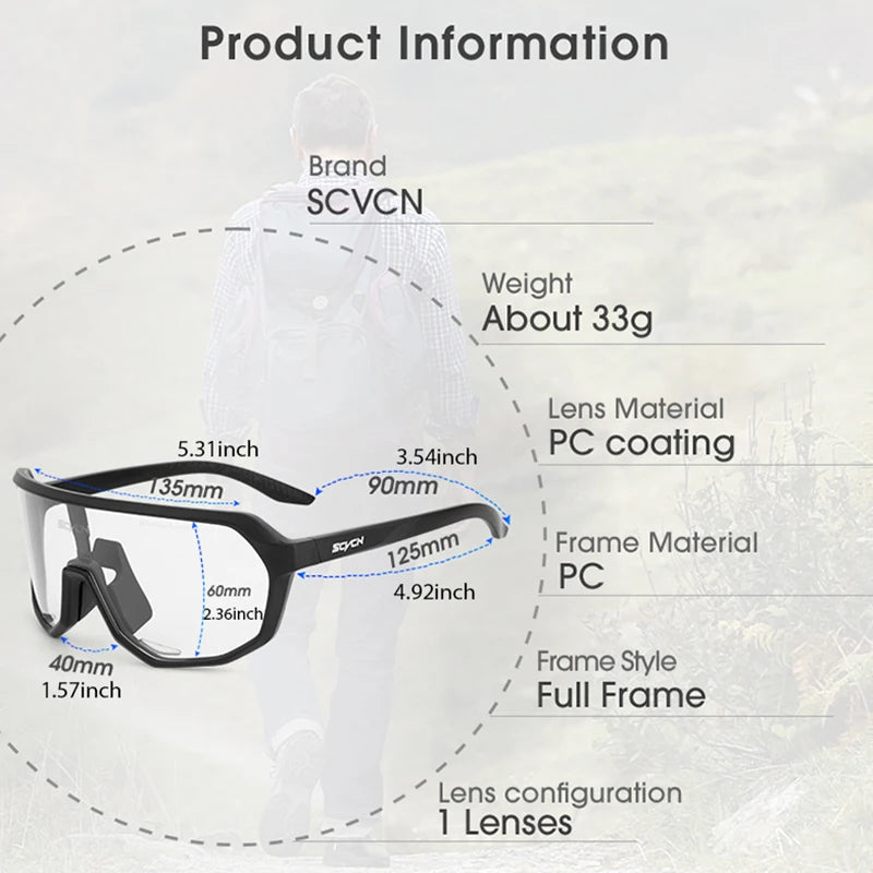 SCVCN Women Photochromic Sunglasses Men Cycling Glasses - View 3 | SAMAG