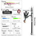 Telescopic Fishing Rod Reel Combo Full Set Portable 1.8m 2.1m 2.4m 2.7m 3m Long Cast Spinning Reel Simulation Lures For Saltwate