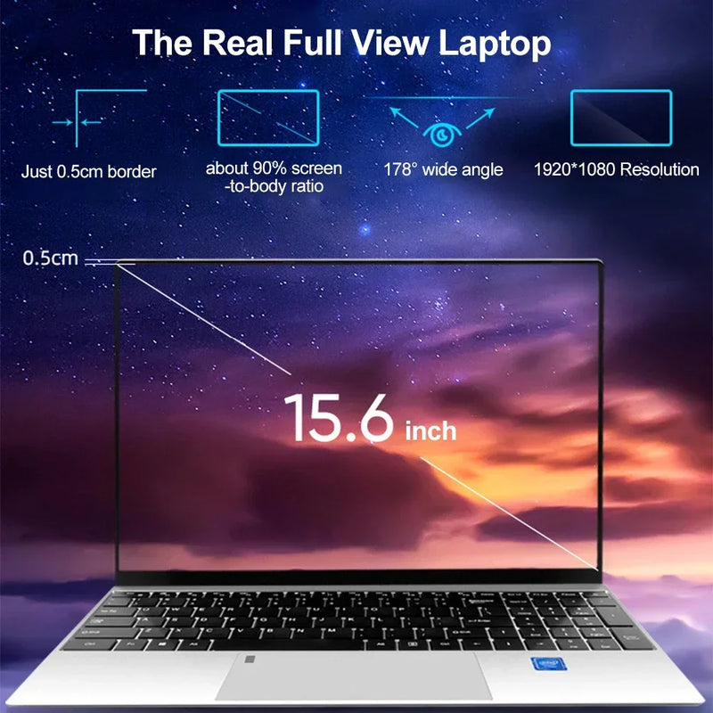 CARBAYTA Laptop Max Ram 36GB Rom 2TB SSD Metal ноутбуки Bluetooth AMD Ryzen 7 2700U Windows 10 11 Pro Portable Gaming IPS Laptop