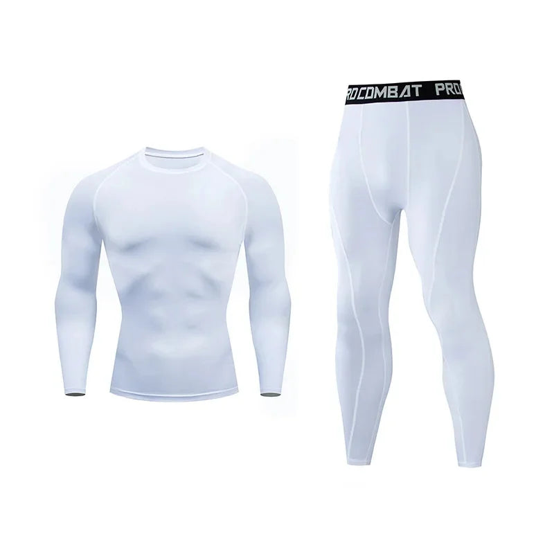 2pcs Men's Compression Sportswear Suit Elastic Training Yoga Sets Workout Jogging Fitness Clothing Tracksuit Pants Sporting