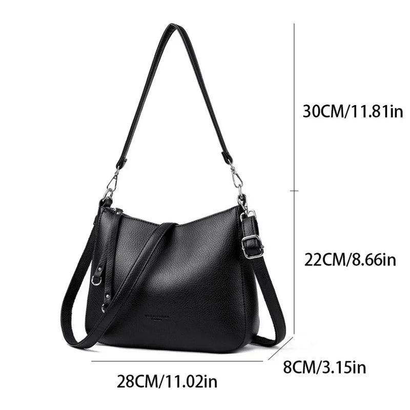 Genuine Brand Women's Soft Leather Shoulder Bags Luxury Designer Crossbody Bags Ladies Casual Tote Bag Messenger Commuting Sac
