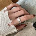 VENTFILLE 925 Sterling Silver Ring for Women Girl Gift Retro Open Trend Unique Design Geometric Asymmetric Jewelry Dropship