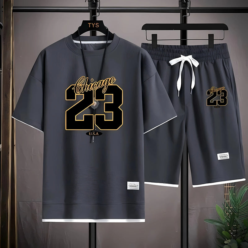 The summer new men's set features street fashion casual comfort softness breathability and 3D digital - View 3 | SAMAG