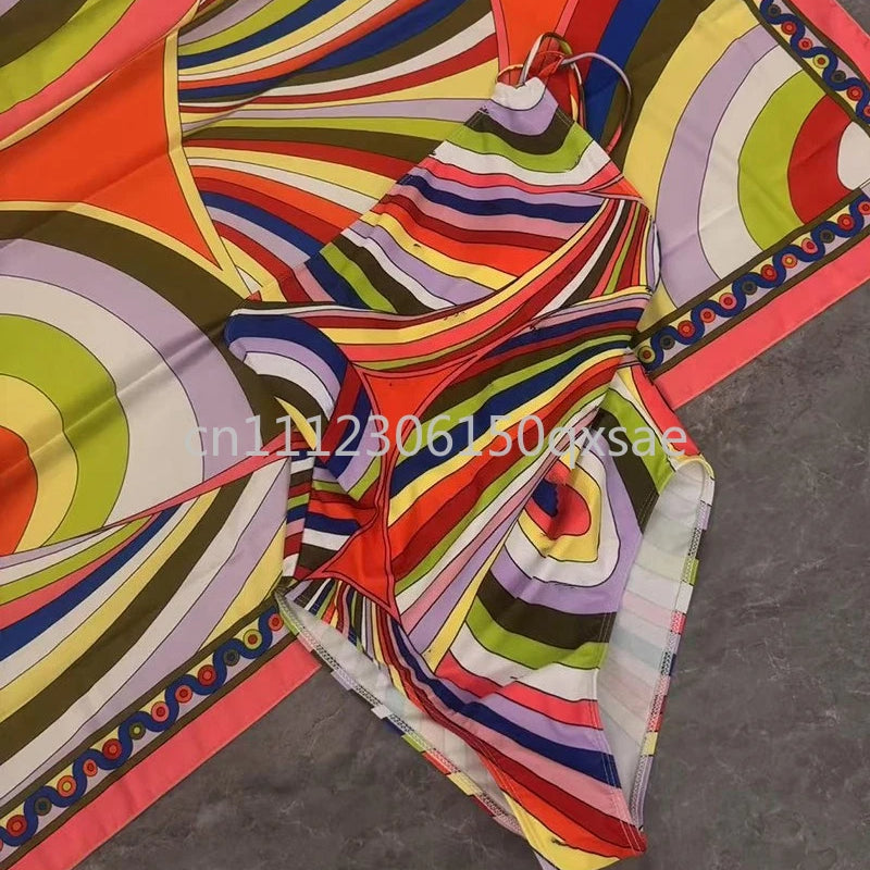 Women's Scarf Swimsuits with Letter Signature Logo Lady | SAMAG