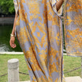 Luxury Soft Muslim Print Abayas Women Short SLeeves | SAMAG