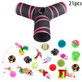 Cat Teaser Wand Toy Self Entertainment Maze Tunnel Collapsible Drill Channel Interactive Play Toy For Indoor Kitten Cat Pet