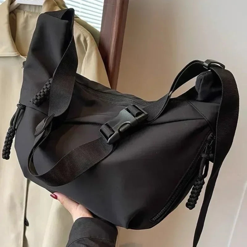 Fashion High Capacity Solid Color Single Shoulder Totes Bag Nylon Hobos Crossbody Bags Solid Casual Zipper Women's Bags