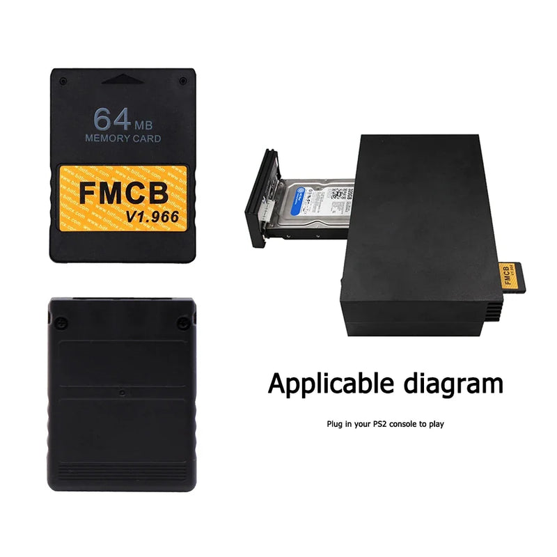 2025 Free McBoot v1.966 Memory Card Compatible With All PS2 Consoles for Sony PS2 FMCB Game Saver 8MB/16MB/64MB Memory Card