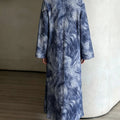 Horetong Muslim Abaya Robe Women Marble Print Chiffon V | SAMAG