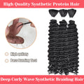 Synthetic Curly Deep Wave Bulk hair For Braiding 20inch No Weft Deep Wave For Braiding Micro Faux Braiding Hair for Boho Braids