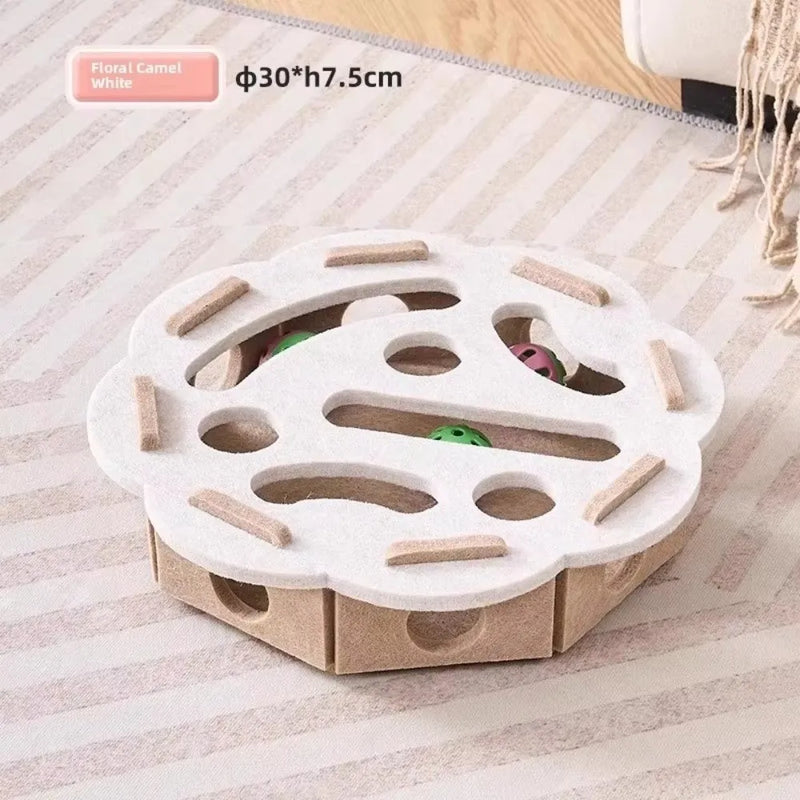 Cat Scratching Posts For Indoor Cat Puzzle Toy Felt Puzzle Box Cat Exercise Toy with Ball Kitten Interactive Indoor Exercise Toy