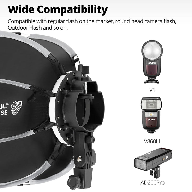 Ambitful Mini Quickly Release Softbox PS45 PS30 50SE Bowens Mount PF30/40SE Ontop Softbox Octagon Softbox+Honeycomb Grid Outdoor