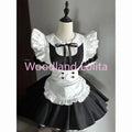 Classical Blue Lolita Anime Maid Cosplay Costume Kawaii Comic Con Dress Up Black Short Sleeved Lolita Set Party Women Outfit