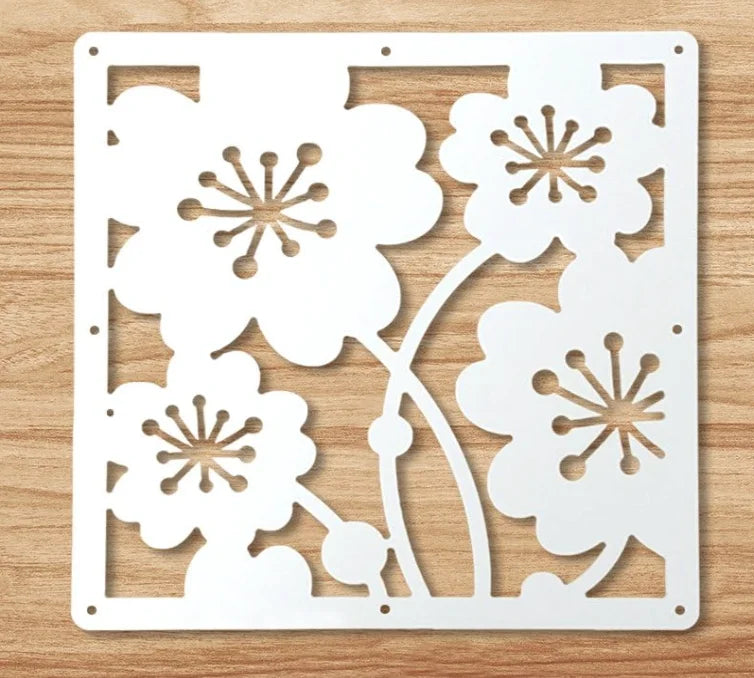 12 PCS Hanging Room Divider Decorative Thick Wall Screen Panels Floral Carving Pattern Hollow Out Design for Bedroom Living Dini