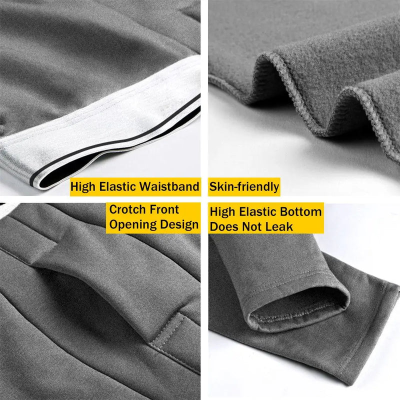 Men's Thermal Underwear Pants Winter Thick Fleece Lined Long Johns Warm Leggings Base Layer Bottoms