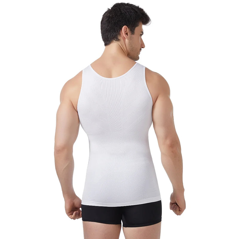 Men Seamless Shapewear Tank Top Chest Tummy Compression Slim Soft Breathable Summer Undershirt Gym Daily Base Layer