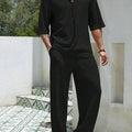 Commuter Suit Casual Shirt Solid Color Short Sleeve Pants | SAMAG