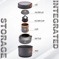 Camping Tableware Outdoor Cookware Set Pots Tourist kettle coffee cup filte Kitchen Equipment Gear Utensils Hiking Picnic Travel