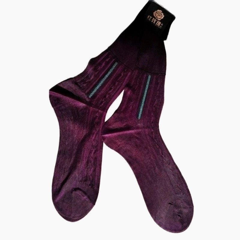 Men's Ultra-Thin Sheer Nylon Stockings Jacquard Elastic Mid-Tube Transparent Breathable Business Socks Good Quality Sexy