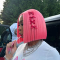 Dark Pink Short Bob Wig Human Hair Straight 13X4 Lace Frontal Wig With Natural Hairline Pre Plucked Short Human Hair Wigs