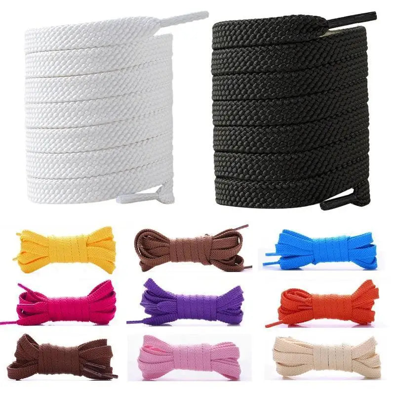 Flat Shoelaces Solid Neutral Color Replacement Shoe Strings Suitable for Sneakers Dad Shoes