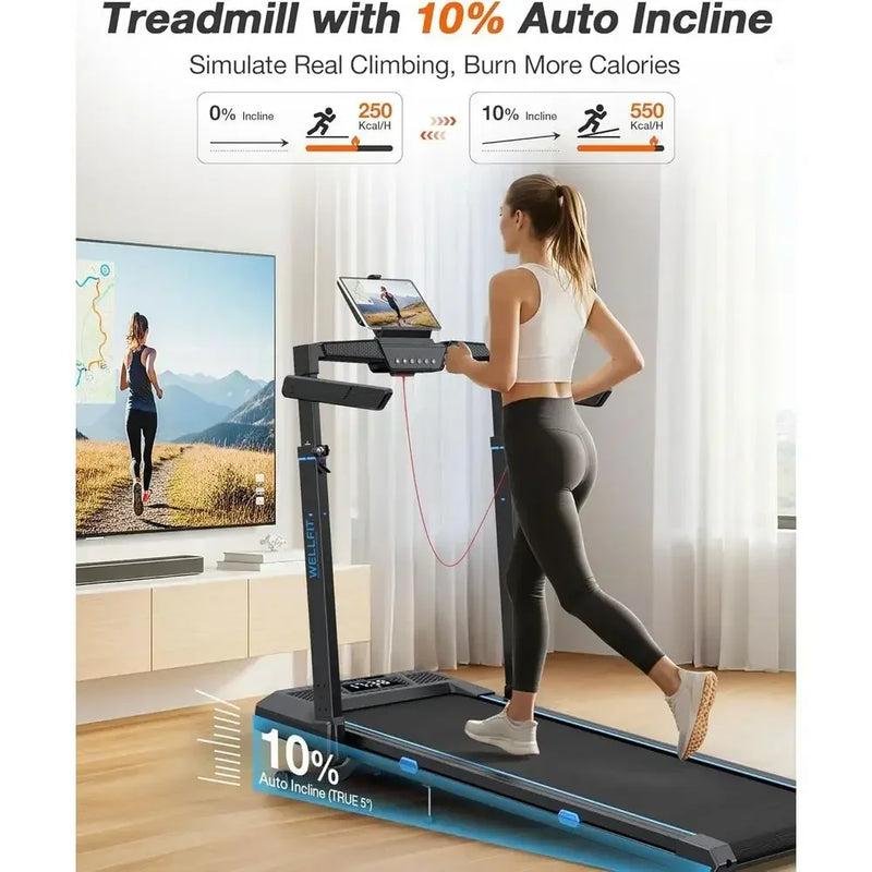 Adjustable Incline 4-in-1 Folding Treadmill, 3.5HP Quiet | SAMAG