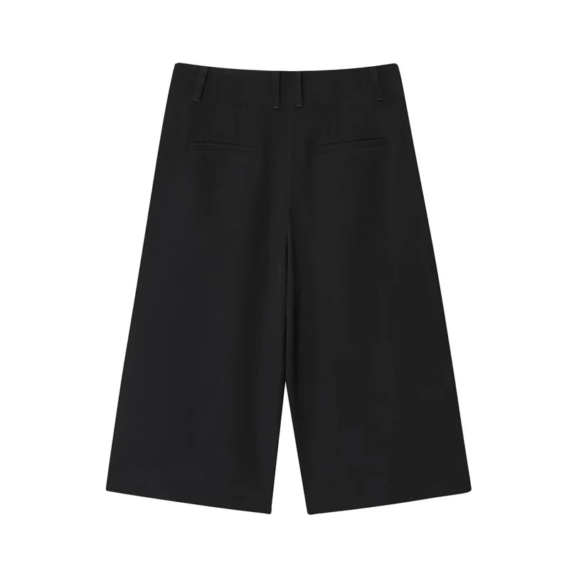 Women's Shorts New Summer Black Cropped Simple Casual - View 2 | SAMAG