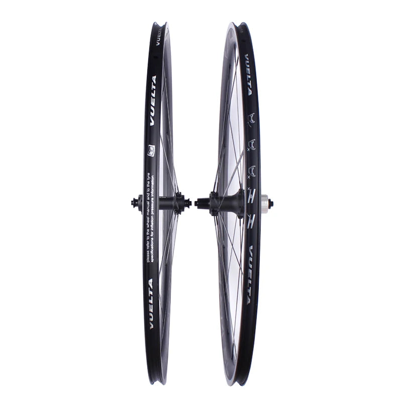 VUELTA Road Bicycle 700C Wheel Set Ultra Light Aluminum Alloy 4-Bearing Straight Pull 100/130mm Bicycle Wheel Set