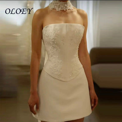OLOEY Customized Wedding Dress Sexy Strapless Sleeveless | SAMAG