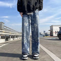 Spring Printed Jeans Korean Style Men's Floral Denim | SAMAG
