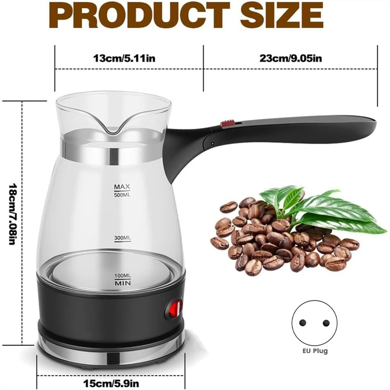 【RAMADAN SALE】Electric Turkish Coffee Machine,Coffee Maker With Handle,500 Ml Electric Coffee Pot,Espresso Maker,For Tea,Mocha E