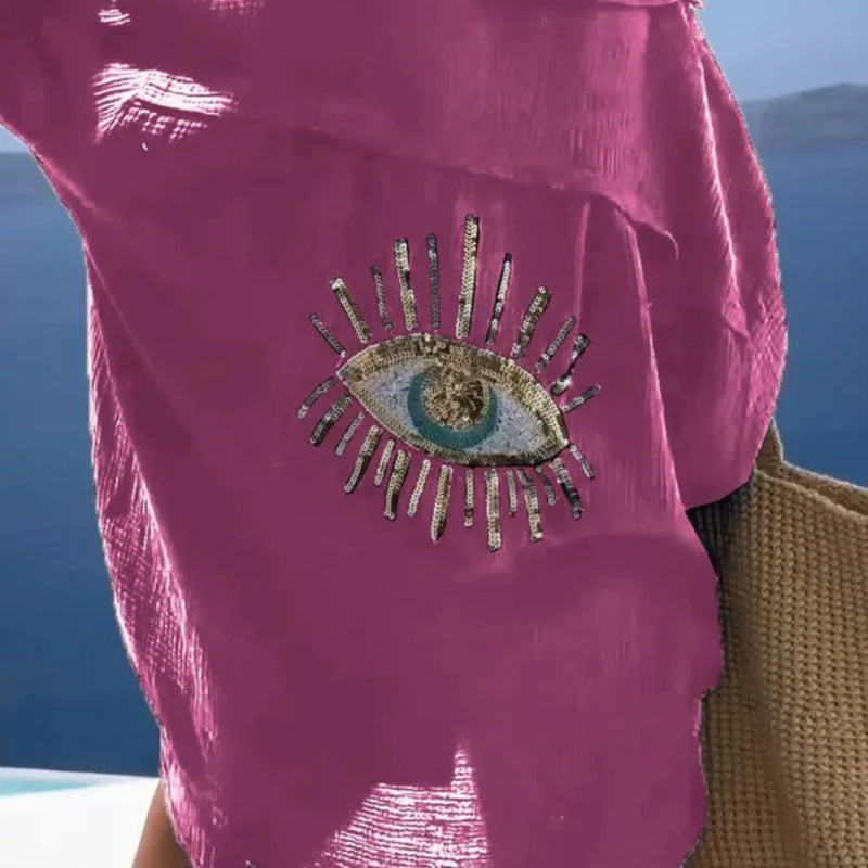 Evil Eye Casual Shirt Women's Fashion Beach Style Loose - View 6 | SAMAG