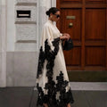 Contessa Custom Off White High Neck Evening Dress Floral | SAMAG