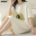 100% COTTON! M-4XL Plus Size Summer Women Nightgown | SAMAG