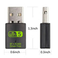 600Mbps USB WiFi Bluetooth Adapter 2 In 1 BT 4.2 Dual Band 2.4G/5GHz Wireless Network Card Driver Free for - Visuel 2 | SAMAG