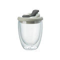 Cute Portable Water Cup Double Wall Glass Cup With Leak-Proof LidTransparent Insulated Coffee Cups Milk Tea Juice Mug Dinkware
