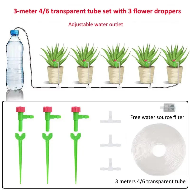Garden Regulating Drip Irrigation Kit Automatic Watering Device 4/7mm Hose Potted Plants Watering Saving Micro Dripper