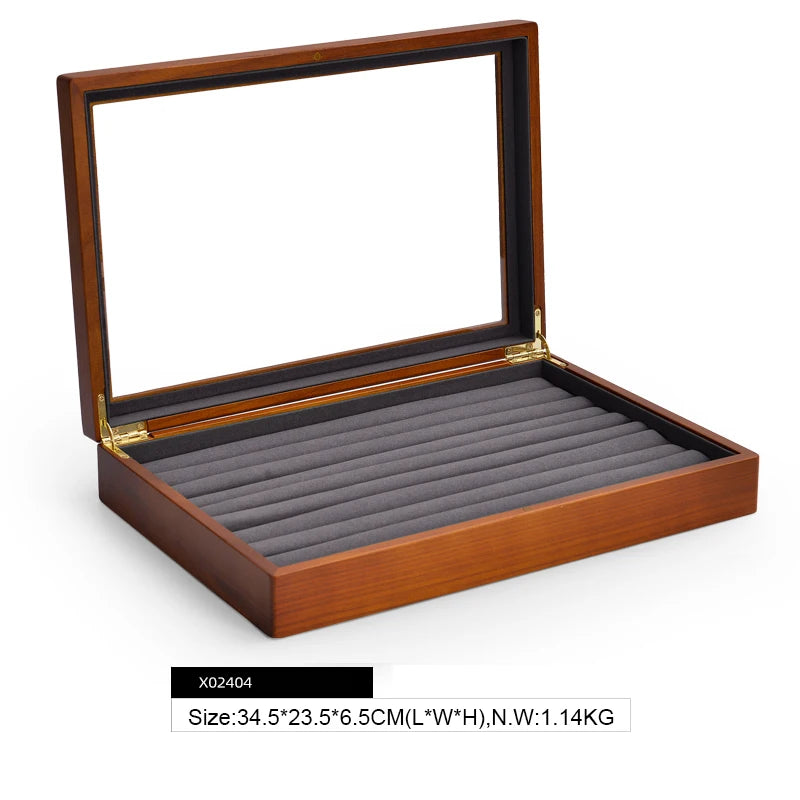 Oirlv Wooden Jewelry Box Retro Jewelry Display Ring Necklace Earring Bracelet Box Multi Jewelry Storage Organizer Display Case