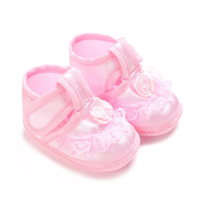 Pink Newborn Baby Baptismal Shoes Are Soft - View 13 | SAMAG