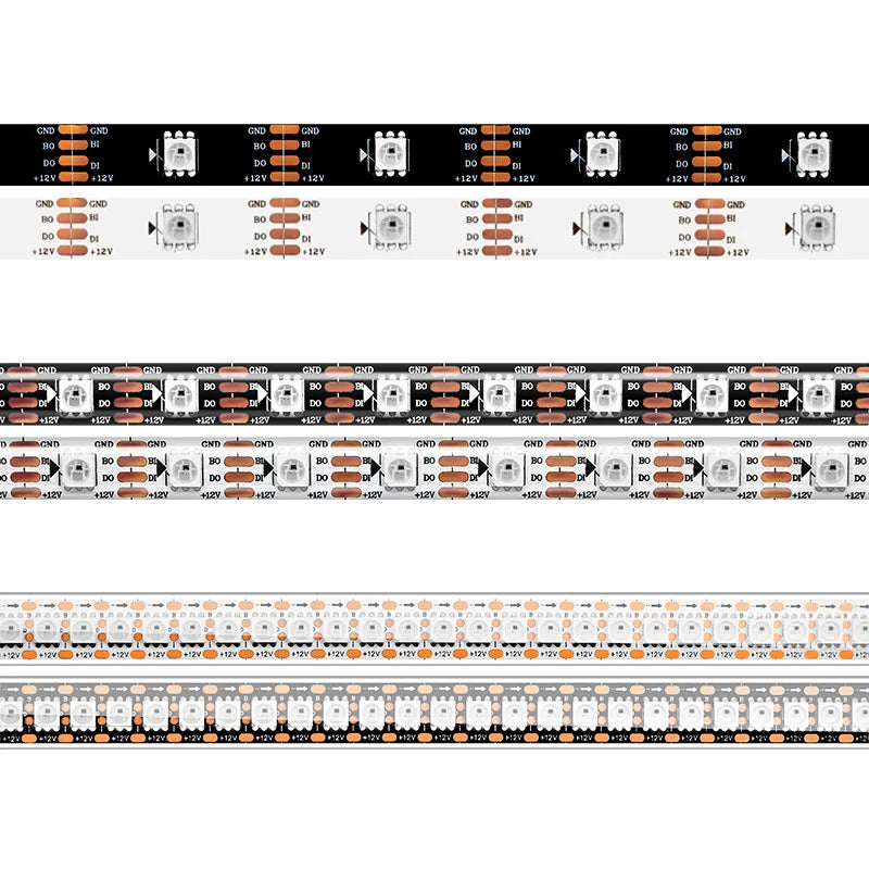 SK6812 RGBW Led Strip Light 4 in 1 Similar WS2812B 1m 5m 30 60 144 LEDs Individual Addressable RGBWW Led Lights IP30 65 67 5V12V