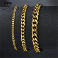3-11mm Chunky Miami Curb Chain Bracelet for Men Stainless Steel Cuban Link Chain Wristband Classic Punk Silver Color Jewelry