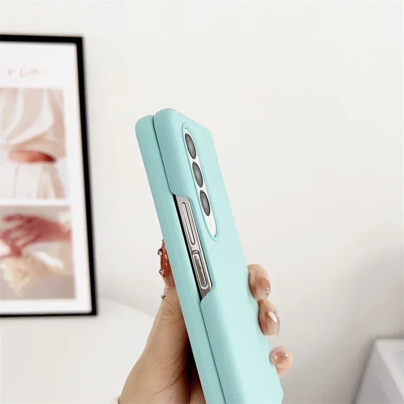Original Silky-Touch Anti-Fingerprint Plain Phone Case for Samsung Galaxy Z Fold 8 Ultra 7 6 5 4 3 2 Skin Feel Shockproof Cover