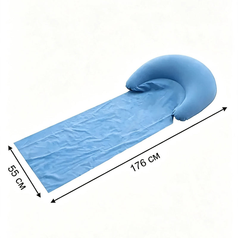 Inflatable Flocked Beach Mattress With Pillow 176×55cm | SAMAG