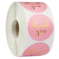 Round Pink Business Label Stickers Paper Cute Thank You - View 9 | SAMAG